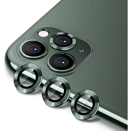 Camera Lens Protector for iPhone 11 series, Premium Tempered Glass Film Aluminum Alloy Lens Ring Cover
