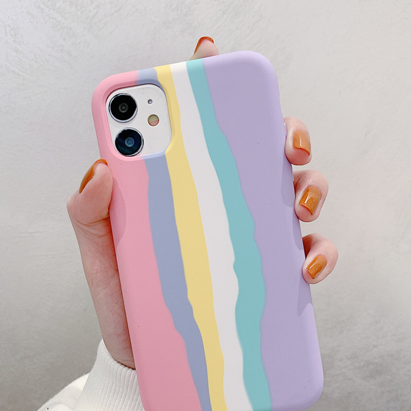 iPhone Series Max Luxury Rainbow Silicone Protect Soft Back Cover (2)