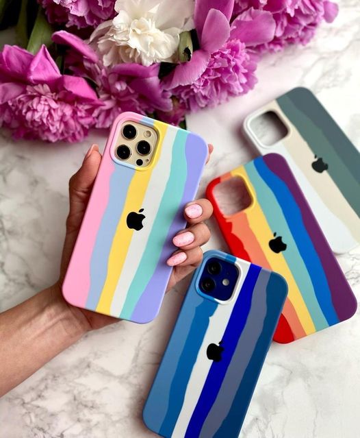 iPhone Series Max Luxury Rainbow Silicone Protect Soft Back Cover