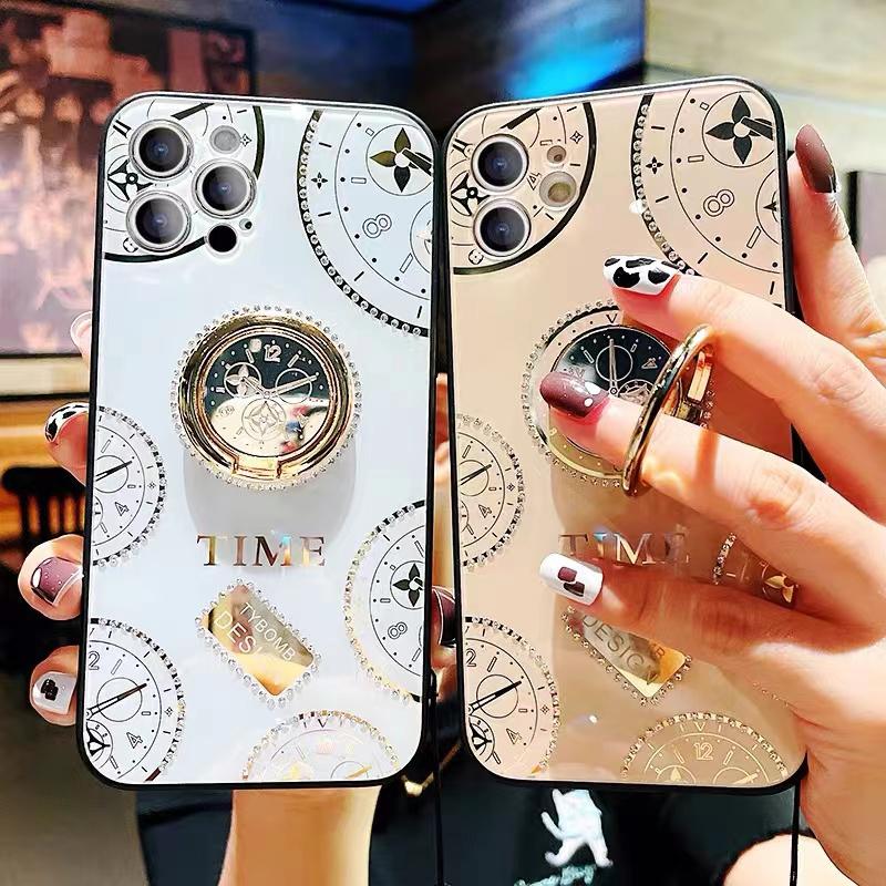 Luxury Time Clock Ring Bracket Holder iPhone Case